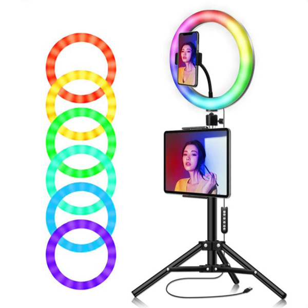 RGB LED Ring Light With 12" Stand